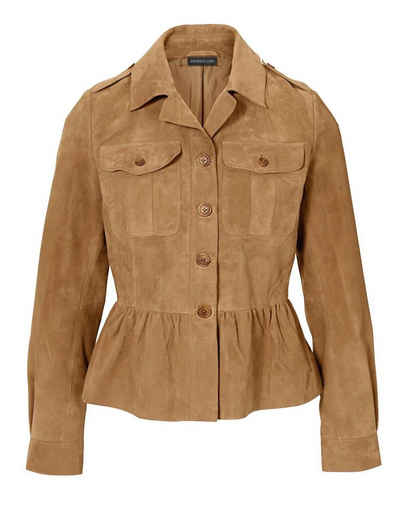 heine Steppjacke PATRIZIA DINI Damen Designer-Ziegenvelourslederjacke, beige