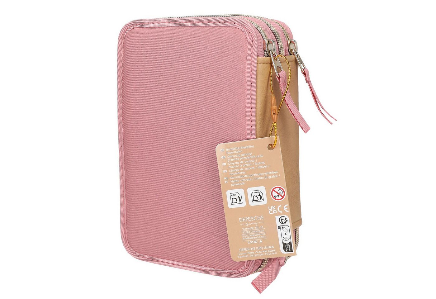 Thumbnail - Depesche Federtasche Depesche 3-Fach Federtasche Miss Melody DUSTY ROSE, (1-tlg)