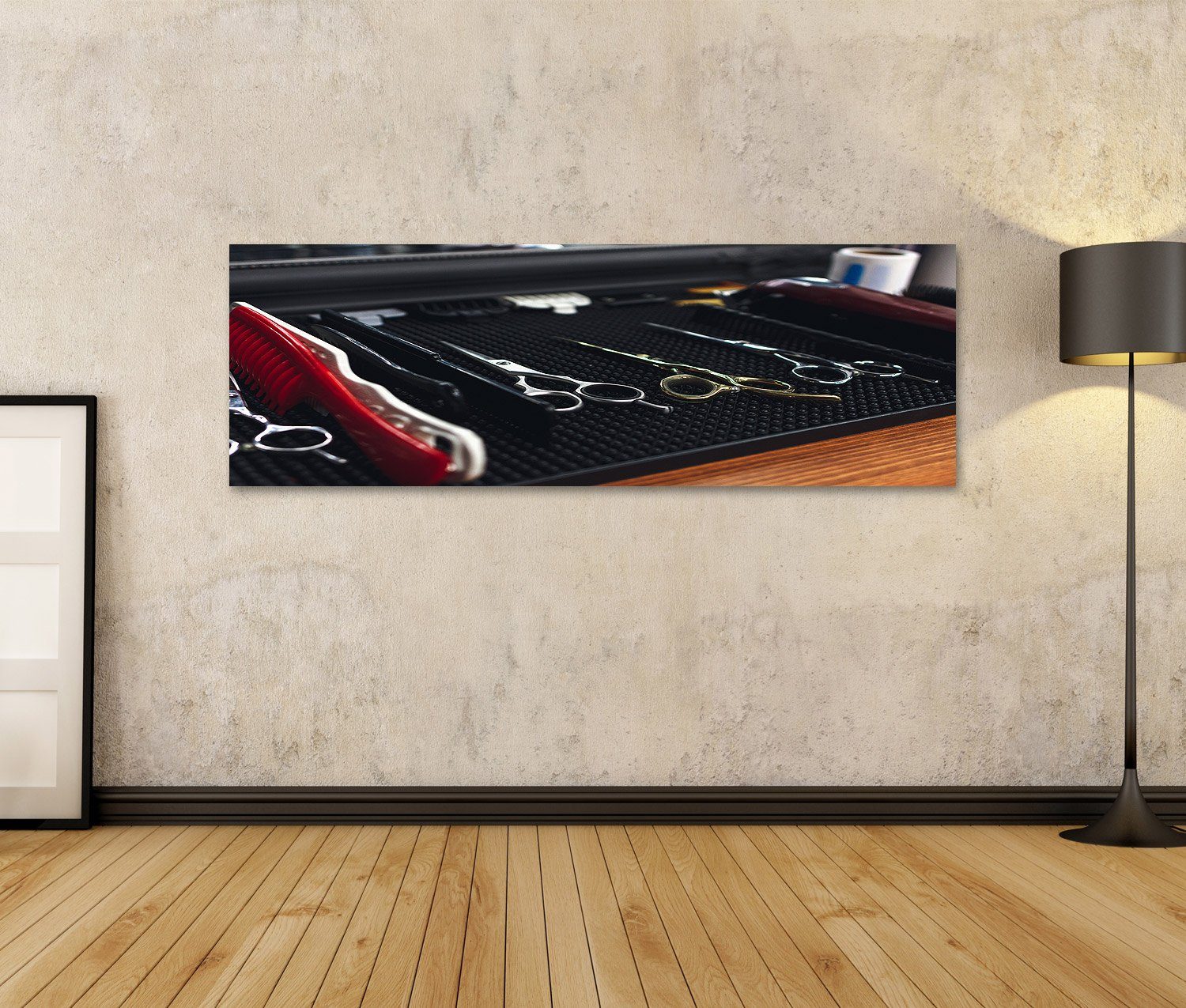 islandburner Leinwandbild Bild auf Leinwand Barbershop günstig online kaufen