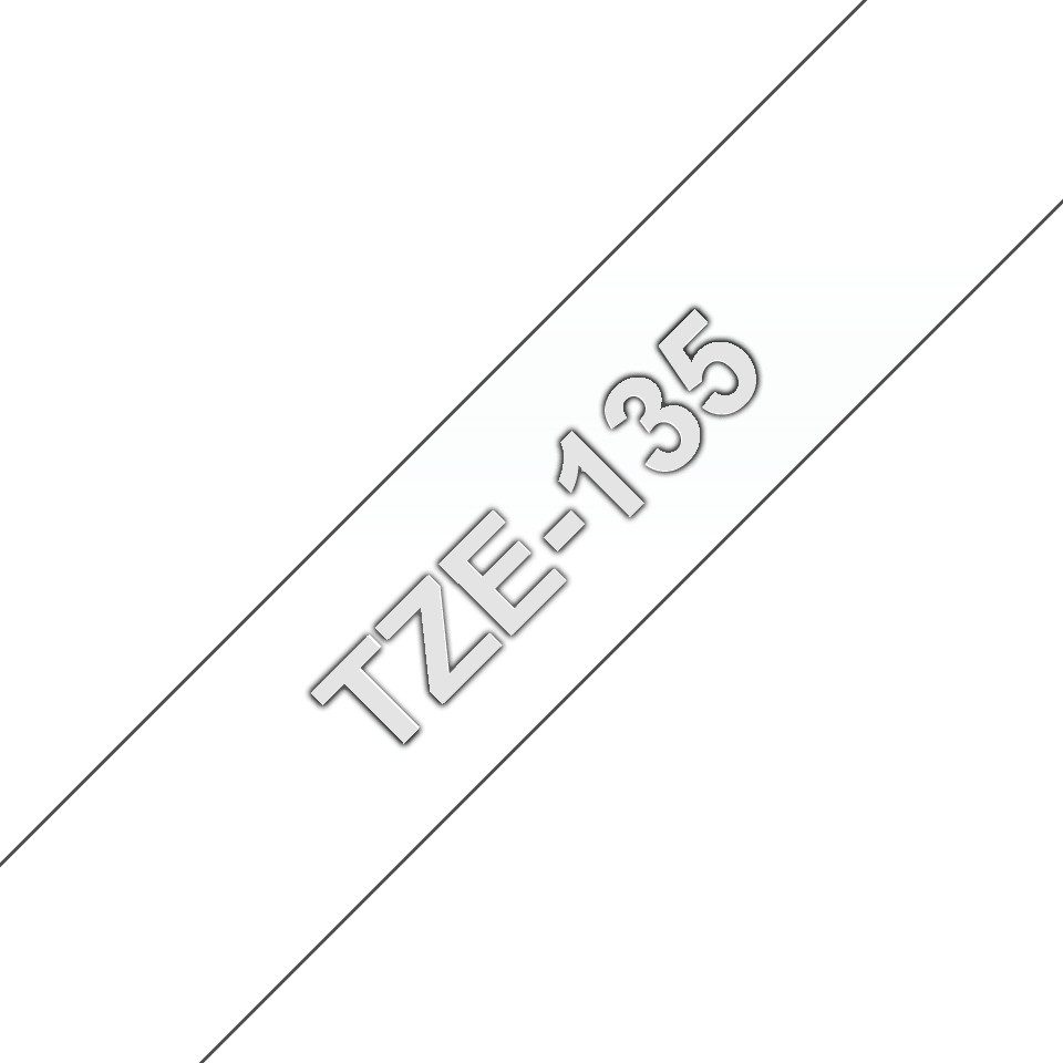Brother Schriftband TZe-135 (lam) Weiß auf Farblos 12mm x Tintenpatrone