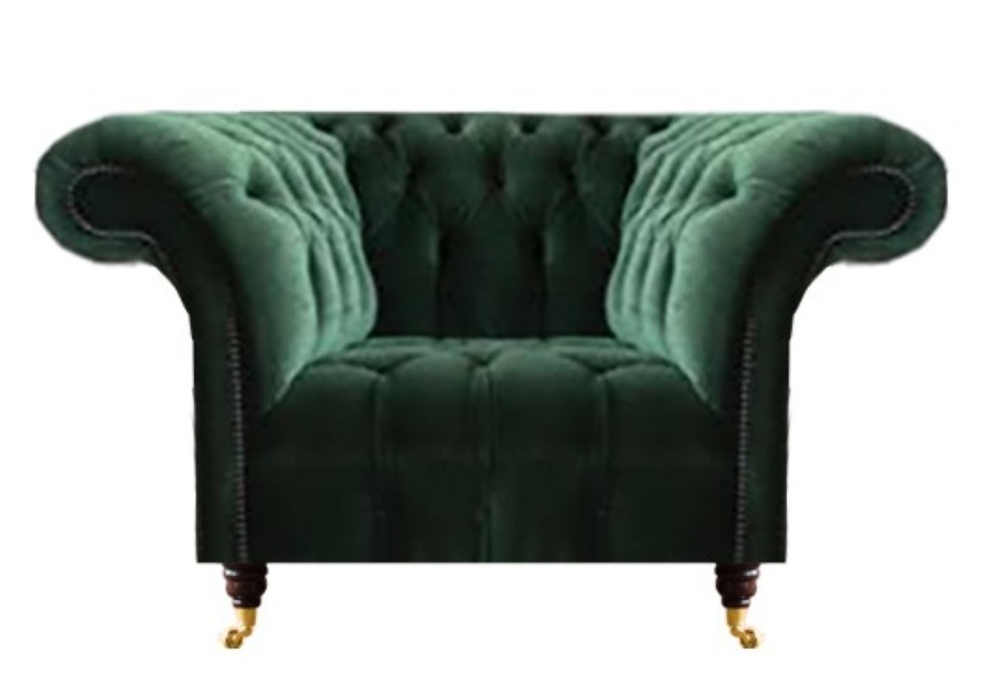 JVmoebel Chesterfield-Sessel Grüner Sessel Textilsessel Stoffsitzer Wohnzimmer Möbel (Sessel), Made in Europa