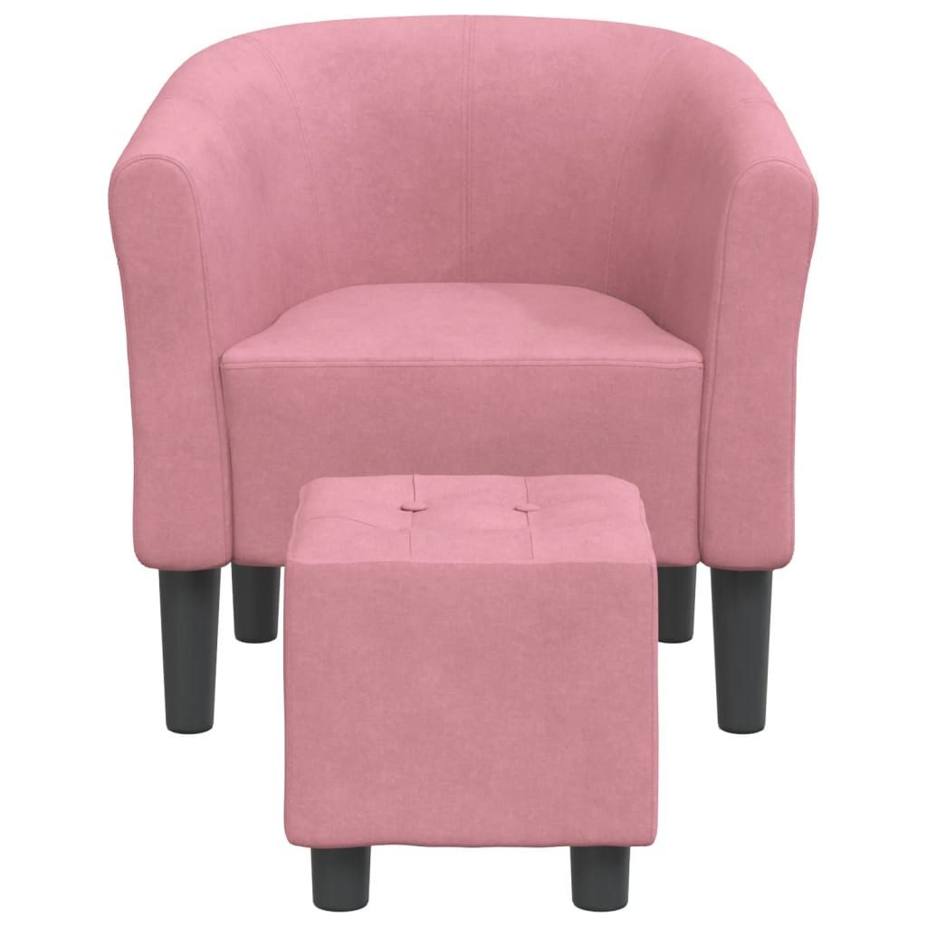 vidaXL Sessel Clubsessel mit Fußhocker Rosa günstig online kaufen