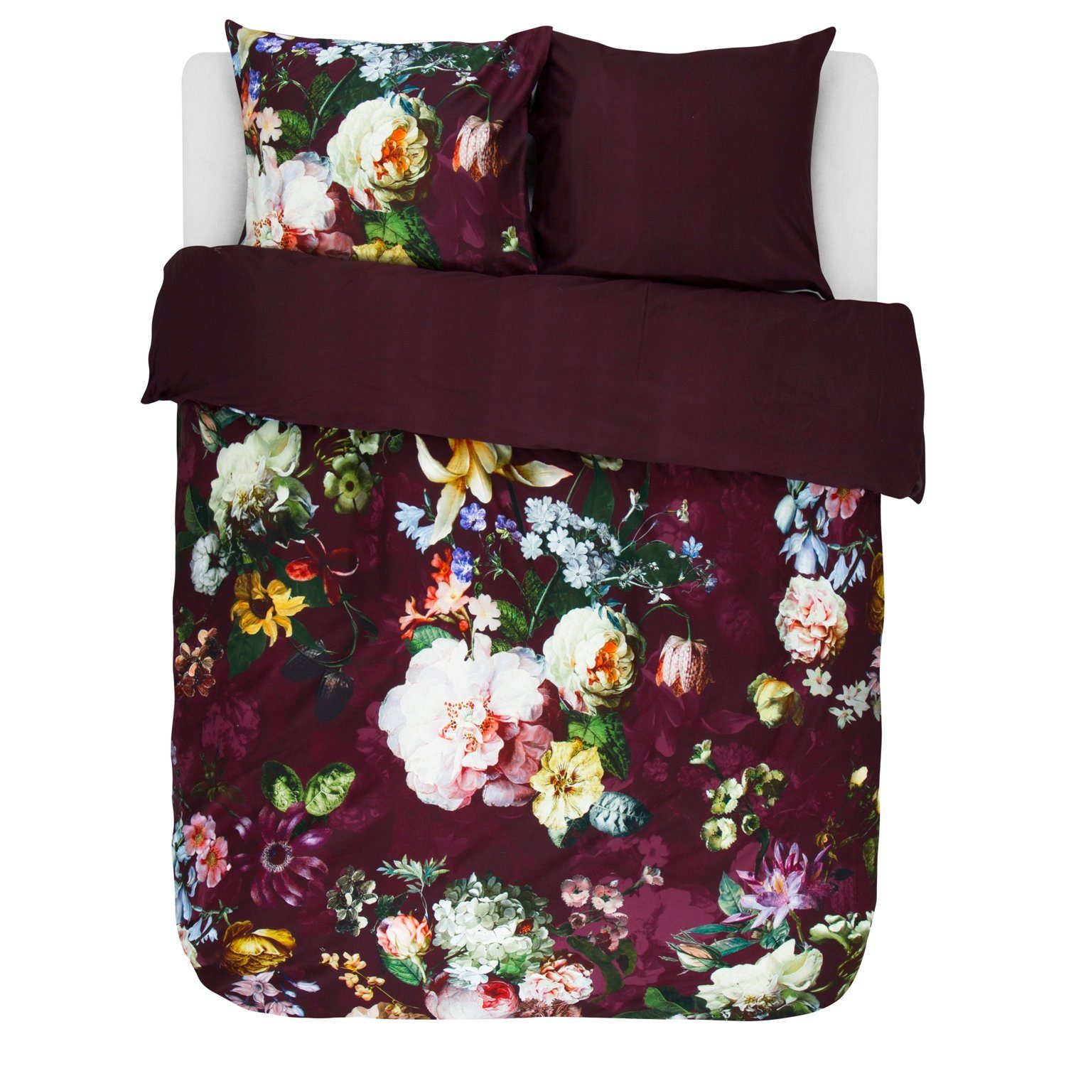 Essenza Bettwäsche Fleur Burgundy Satin, Satin, günstig online kaufen