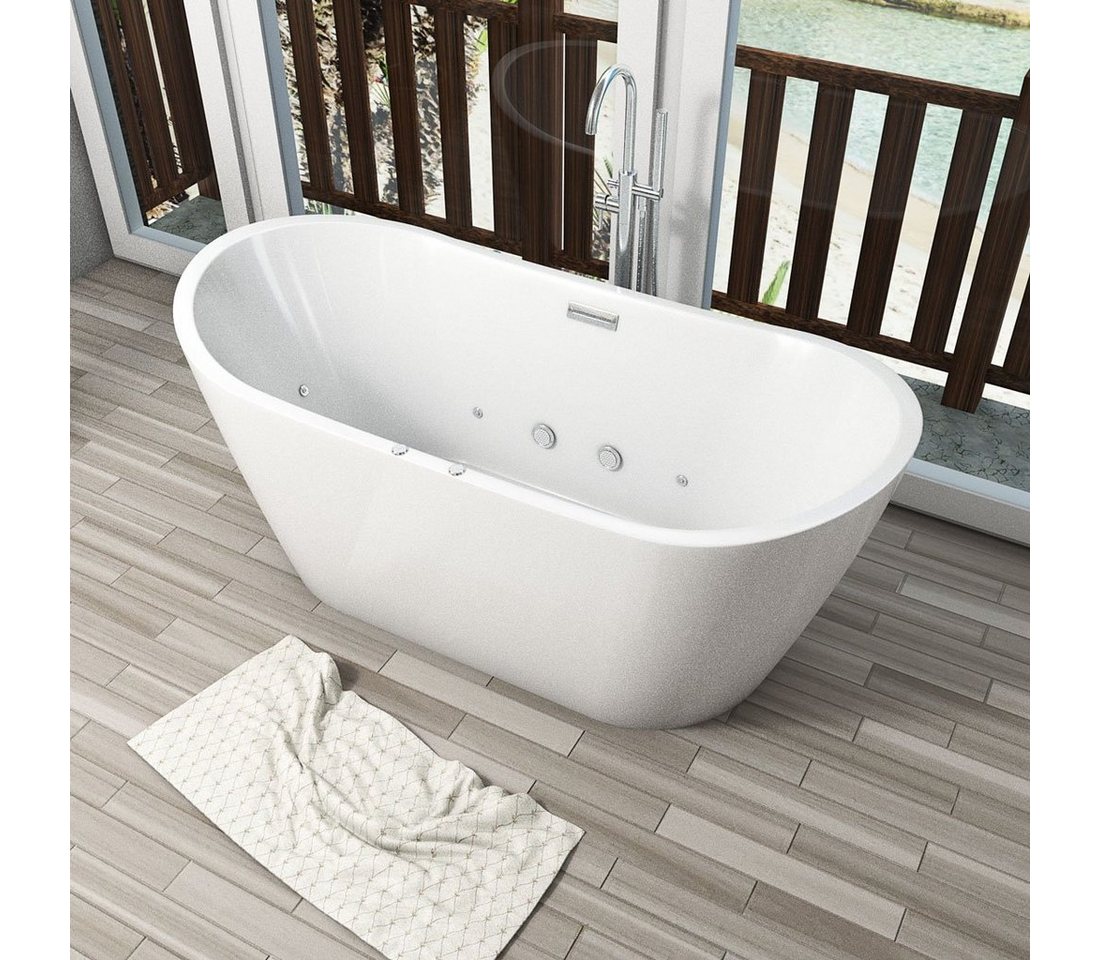 Thumbnail - AcquaVapore Whirlpool-Badewanne AcquaVapore freistehende Wanne F23 180cm Whirlpool Armatur AF02, (1-tlg)