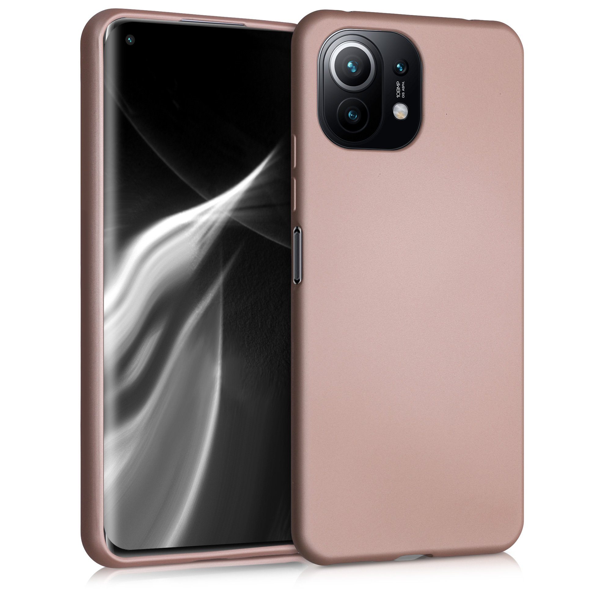 kwmobile Handyhülle Handyhülle für Xiaomi 11 Lite (5G) NE / Mi 11 Lite (5G) Hülle, Silikon Case metallisch schimmernd - Schutzhülle Cover