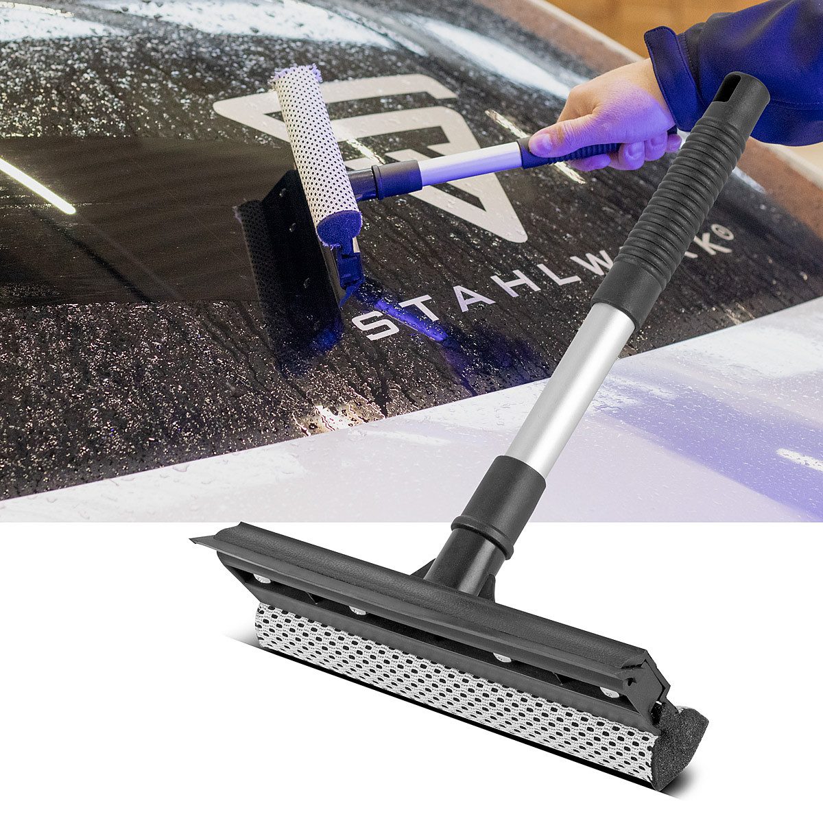 STAHLWERK Autowaschbürste Autoreinigungs-Set 7-teiliges Autopflege-Set, (Set, 6-tlg., Set), lösen selbst hartnäckige Ablagerungen