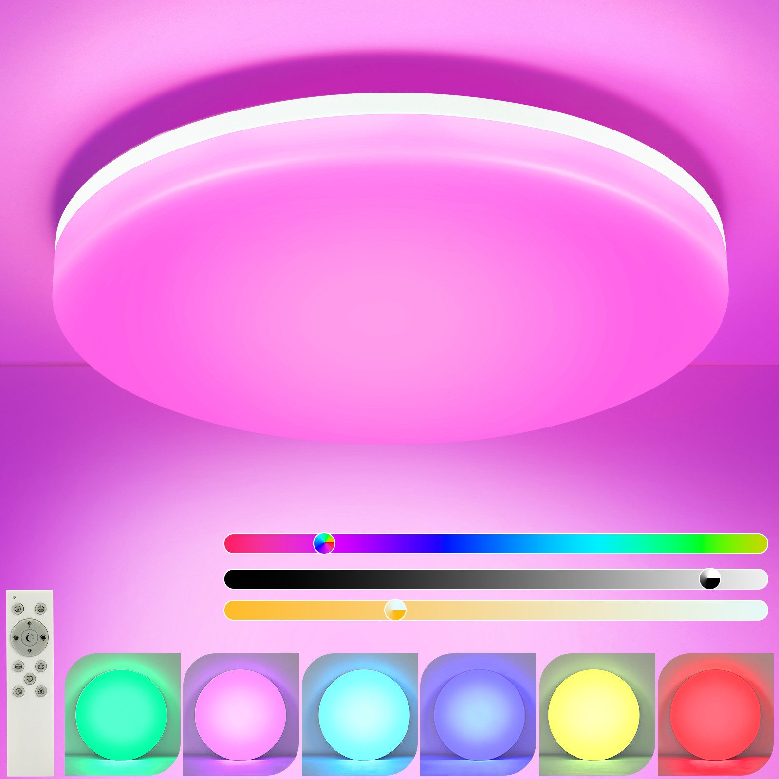 Nettlife LED Deckenleuchte Flach RGB Dimmbar günstig online kaufen