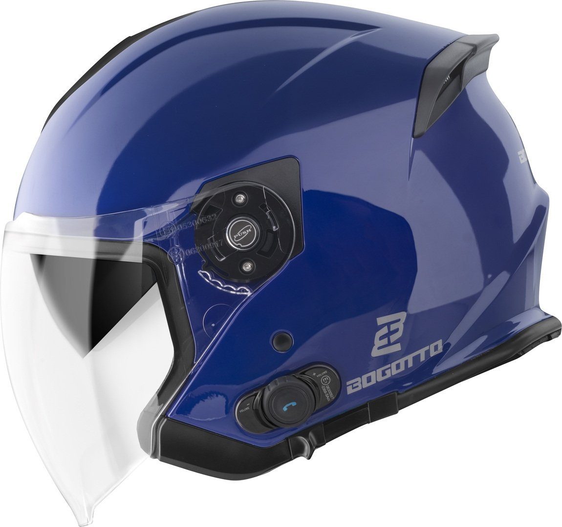 Bogotto Motorradhelm H586 BT Solid Bluetooth Jethelm, integriertes Kommunikationssystem,geeignet für Brillenträger,hera