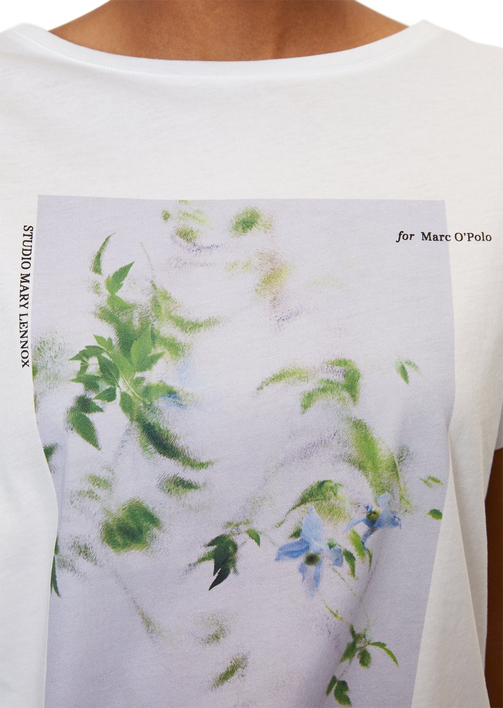 Marc O'Polo T-Shirt mit weiß floralem Foto-Print
