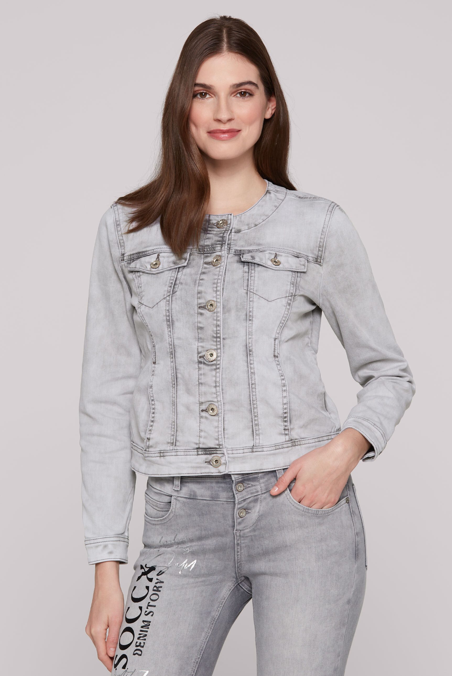 SOCCX Jeansjacke mit Brusttaschen