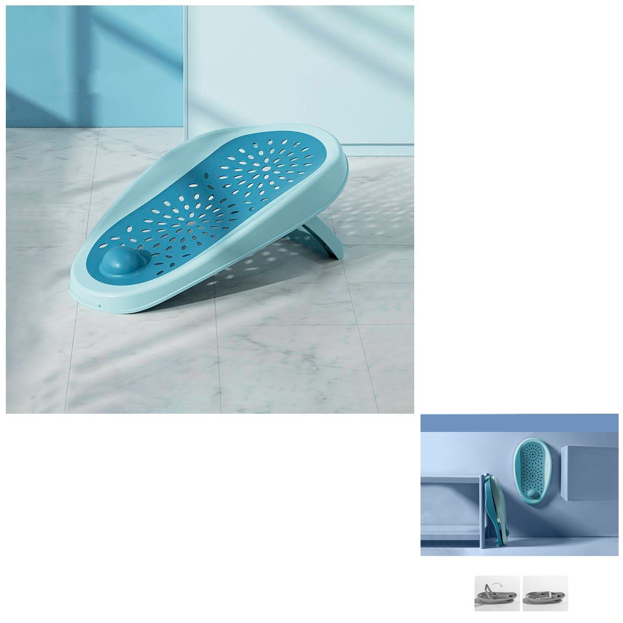 Chipolino Babybadewanne Babybadewannen-Sitz Fancy, Wanneneinlage Soft-Touch-Material rutschfest blau