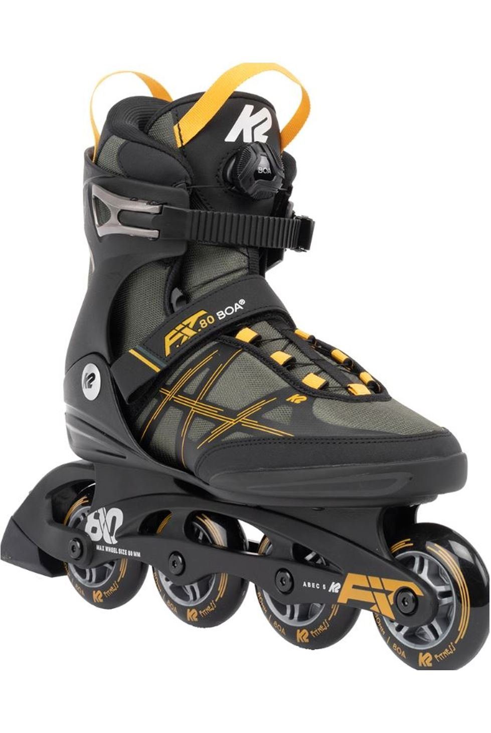 Sport Skateausrüstung K2 Inlineskates K2 Inline Skates F.I.T. 80 BOA gray mustard