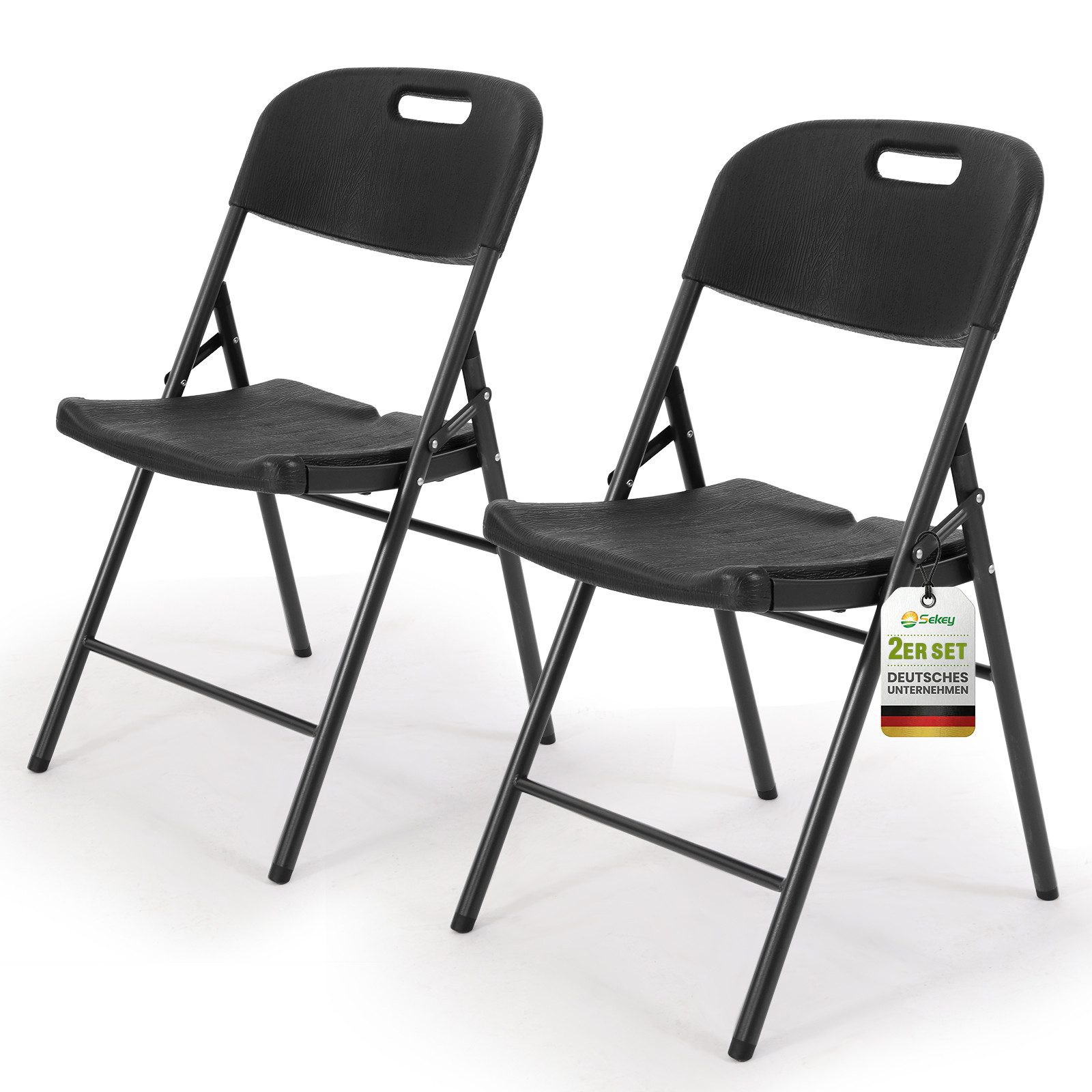 Sekey Klappstuhl Klappstuhl Set bis 150kg stabil faltbar Gartenstuhl Metall, Bis 150kg belastbar – stabil, faltbar & platzsparend