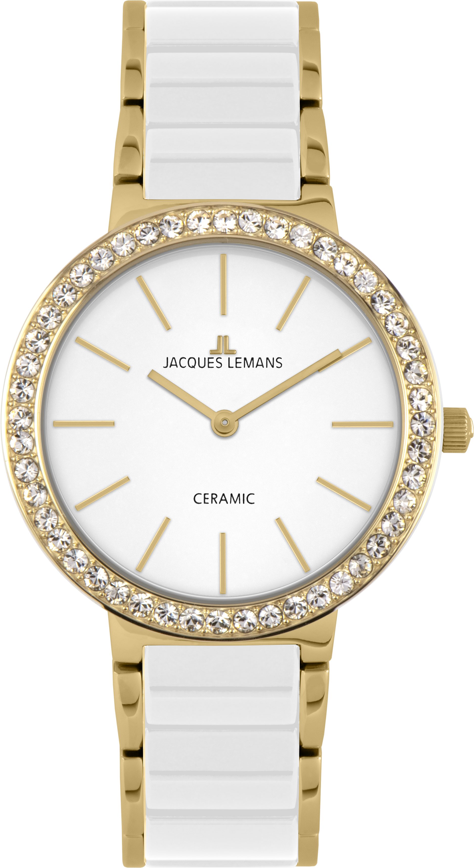 Jacques Lemans Quarzuhr Monaco 50-7D, Armbanduhr, Damenuhr, Keramik, analog