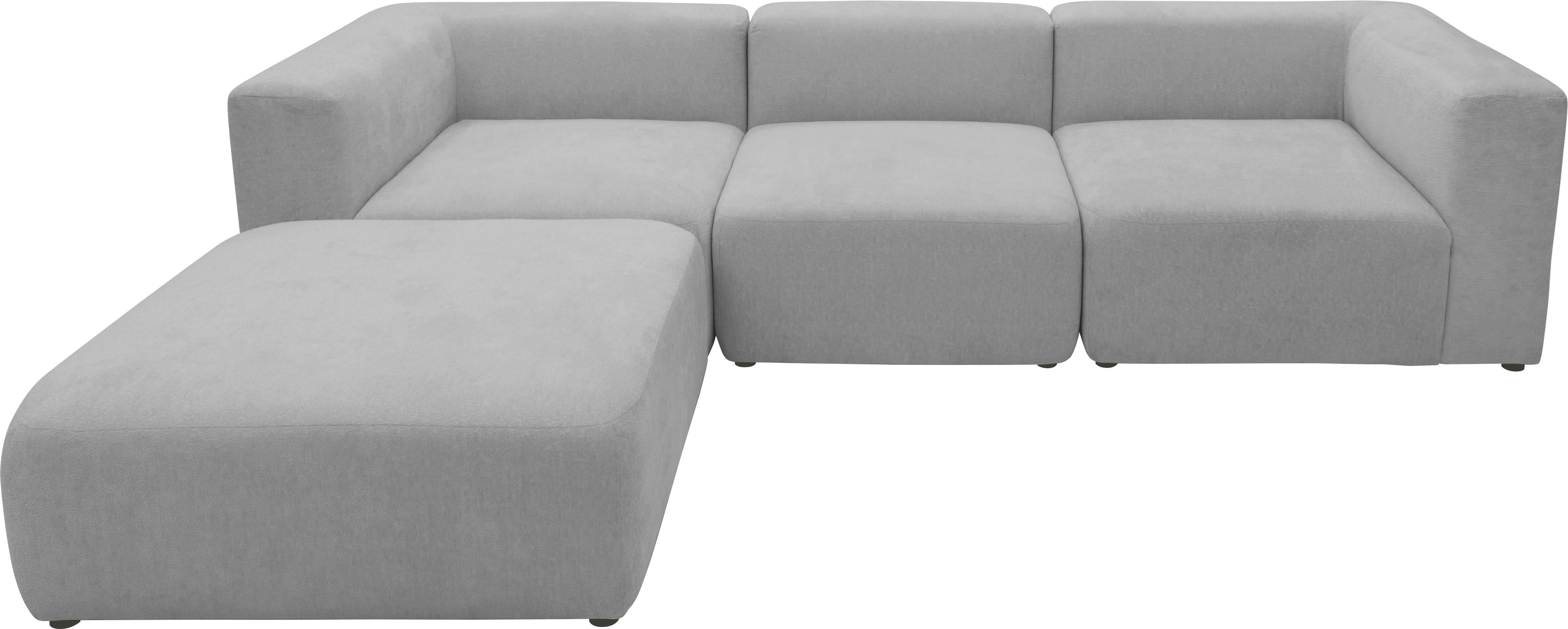 Home affaire 3-Sitzer Utvik kann individuell zusammengestellt werden, Modulsofa, bestehend aus 2 Eck-, 1 Mittelelement und 1 Hocker