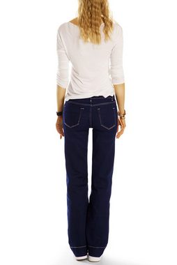be styled Bootcut-Jeans Damen Jeans dunkelblau mit Schlag j24r-1