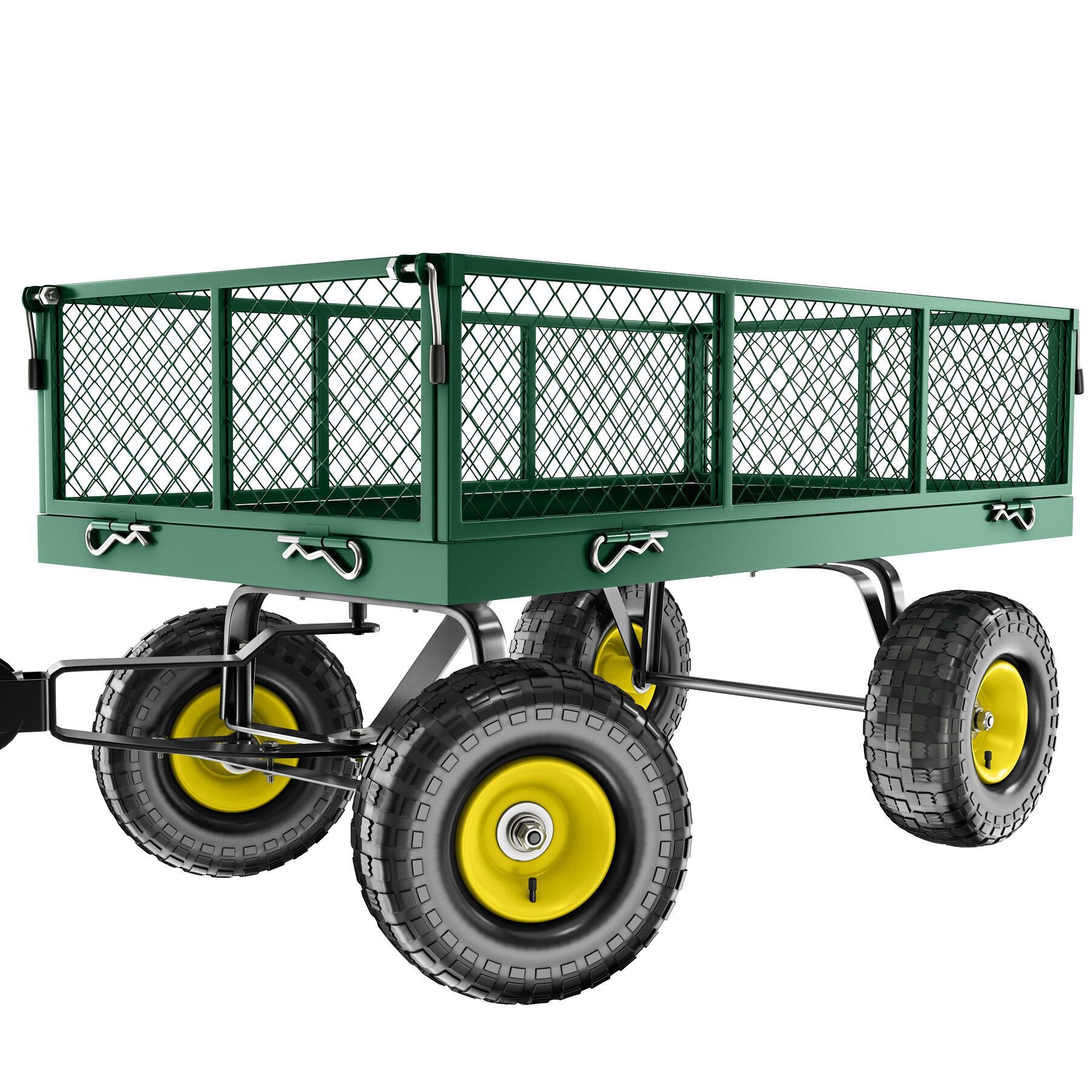 tectake Bollerwagen Handwagen max. 350kg, Kippfunktion mit klappbaren Seitenwänden (1 Transportwagen, 1-tlg., 105L Volumen in Grün), mit klappbaren Seitenwänden