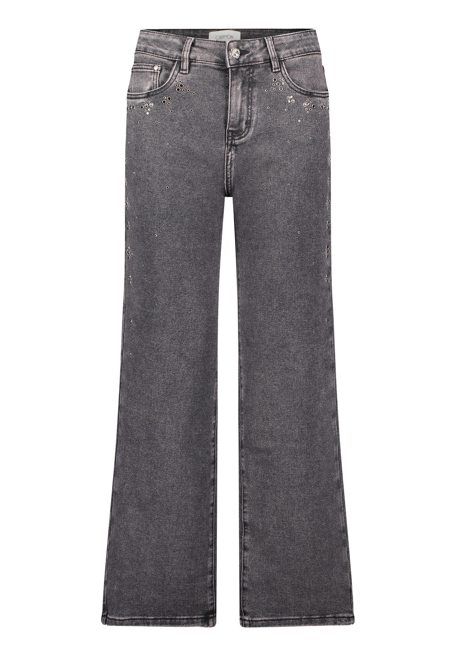 Cartoon Stretch-Jeans Damen mit Strass