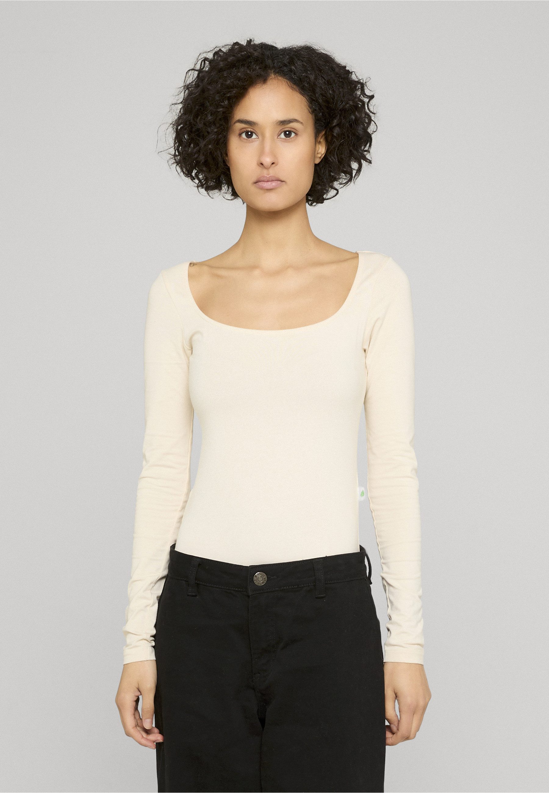 URBAN CLASSICS Langarmshirt Urban Classics Damen Ladies Organic Longsleeve Body (1-tlg)