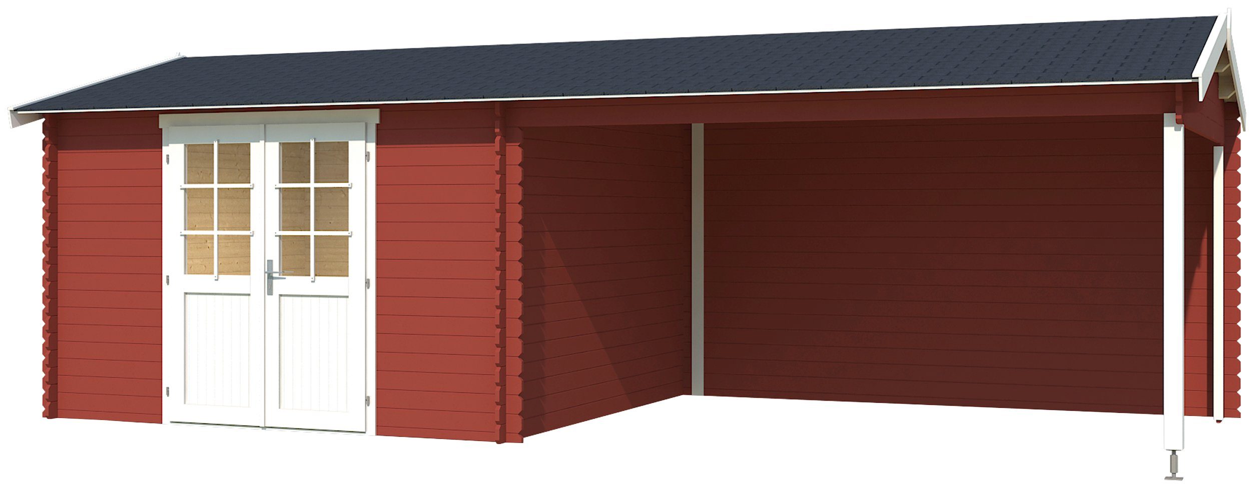 LASITA MAJA Gartenhaus Amarillo, Schwedenrot, BxT: 730x389 cm, (Set), mit Anbau