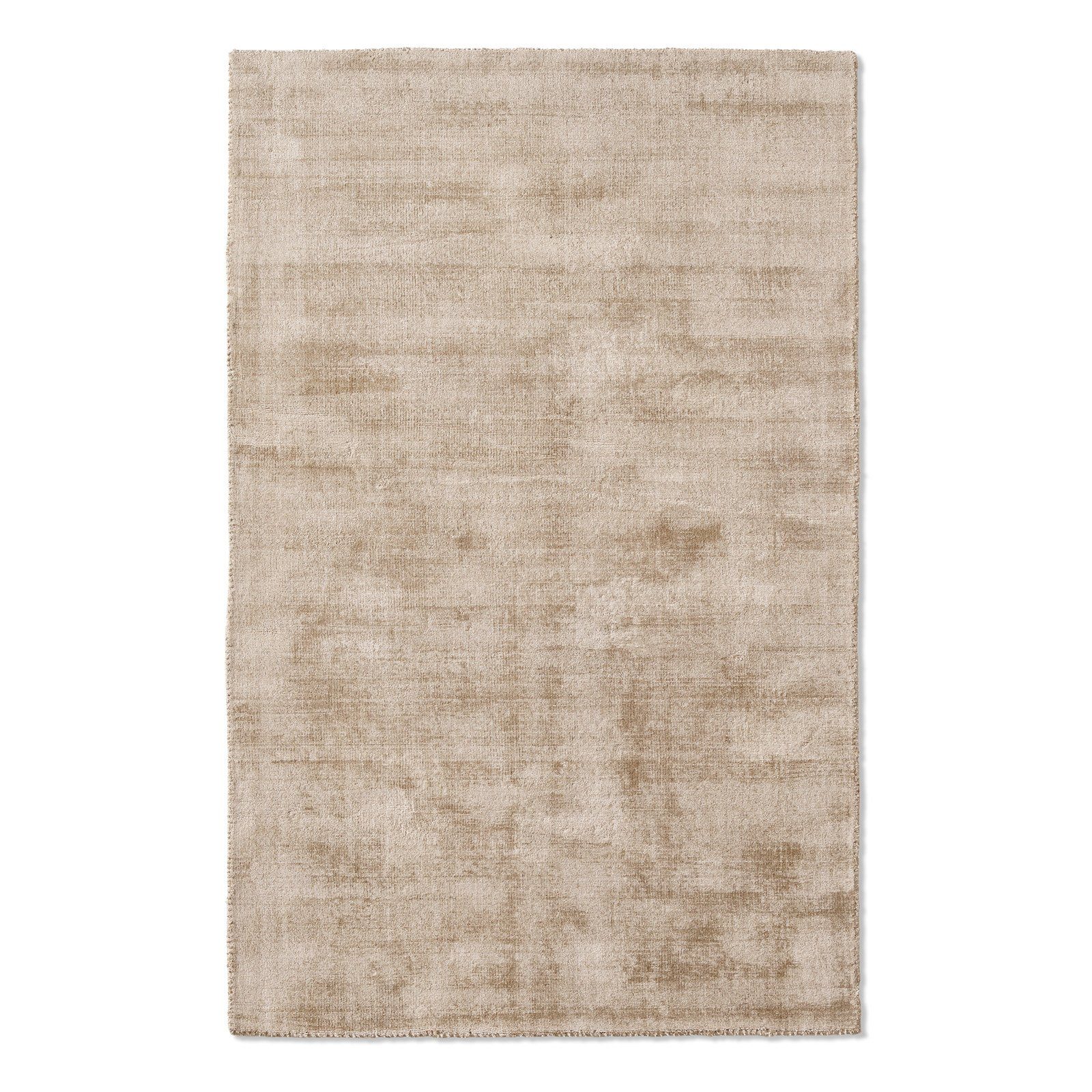 Teppich TaraCarpet 080X150 15 cm Höhe: Schlafzimmer Esszimmer strapazierfähiger Kurzflor Wohnzimmer TaraCarpet, beige glänzend rechteckig, mm, Viscoseteppich Handarbeit, Vanessa