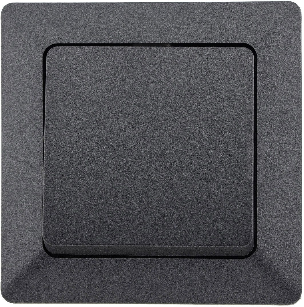 ChiliTec Unterputz-Steckdose MILOS Serie Steckdosen, Schalter, Rahmen, Dimmer, SAT, UP, Anthrazit