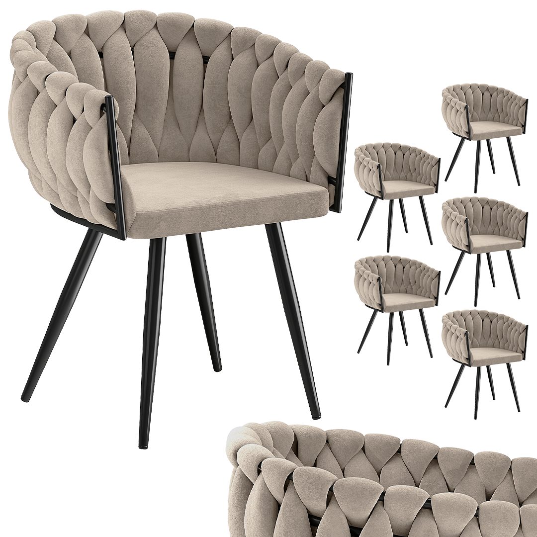 skølm Esszimmerstuhl Sudri mit Samtbezug gepolstert (6er Set, macchiato, Me günstig online kaufen