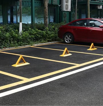 BAYLI Absperrpfosten 4 x Parkplatzsperre klappbar, Parkplatzblockierer mit roten Warnstrei