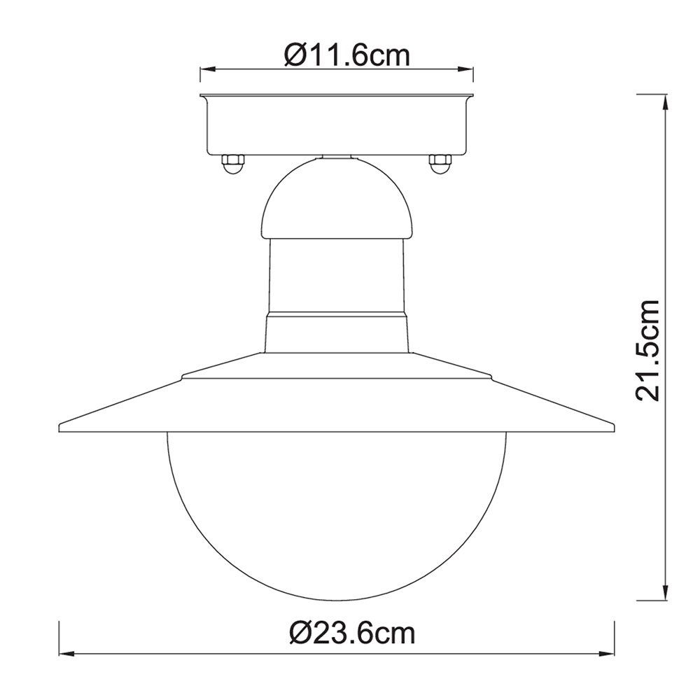 etc-shop Außen-Deckenleuchte, Leuchtmittel nicht Deckenleuchte 23,6cm D Edelstahl IP44 inklusive, Lampe ALU Außenleuchte