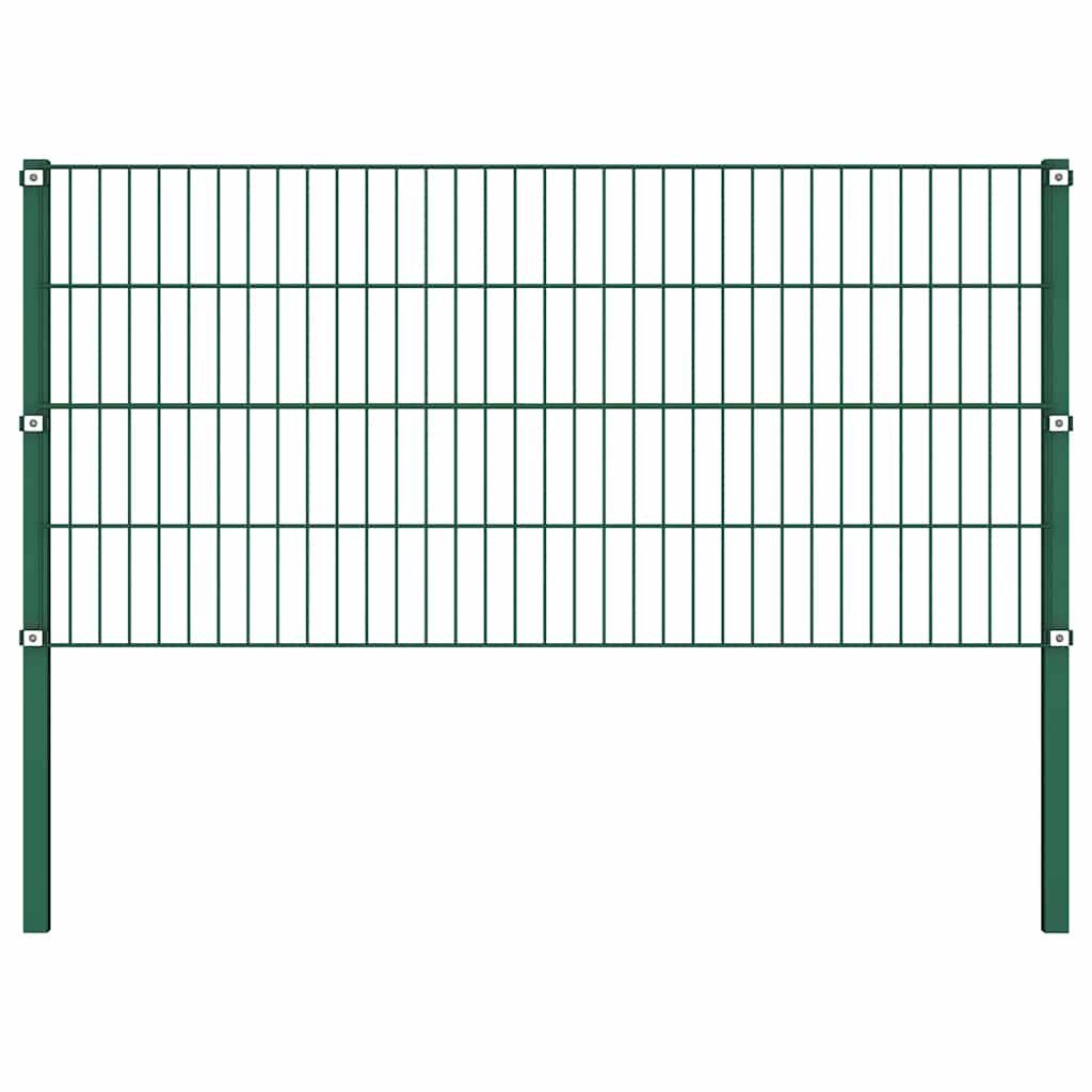 vidaXL Gartenzaun Zaunfeld mit Pfosten Eisen 1,7 x 0,8 m Grün, (1-St)
