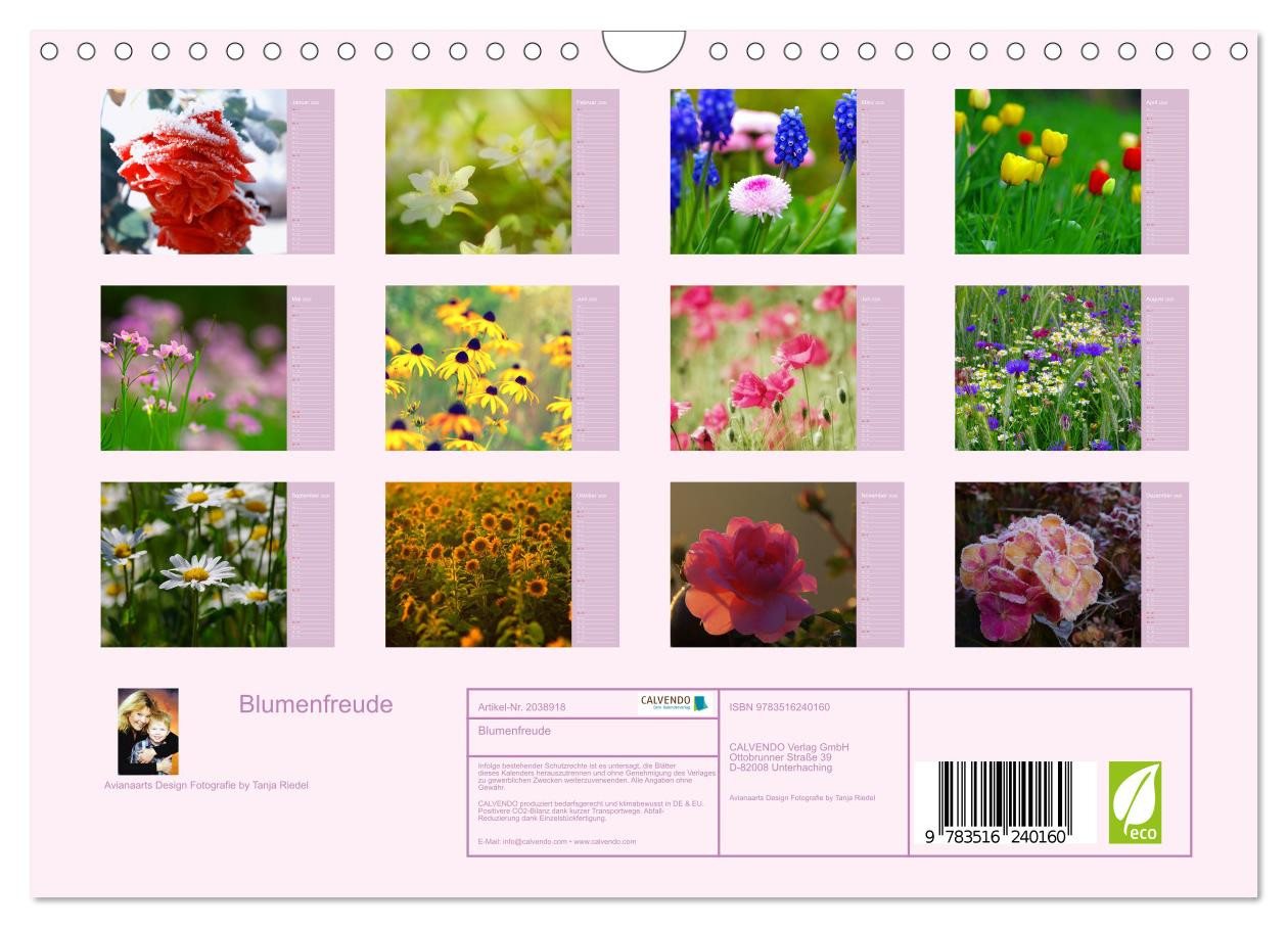 Thumbnail - CALVENDO Wandkalender Blumenfreude (Wandkalender 2026 DIN A4 quer), CALVENDO Monatskalender