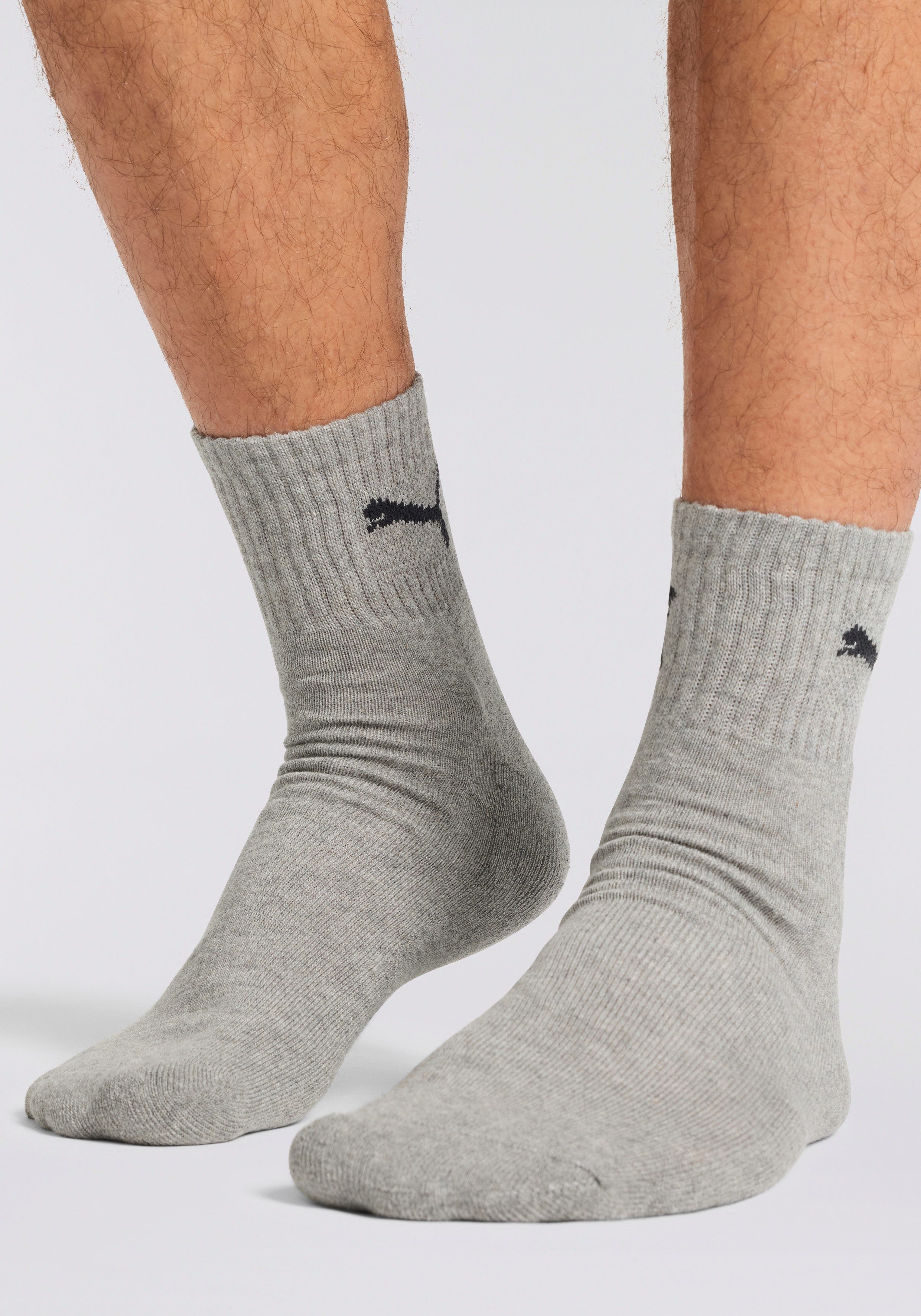 PUMA Sportsocken short crew (3-Paar) im 3er-Pack, mit gepolsterter Frottee-Sohle, atmungsaktiv, elastisch – Bild 5 von 5