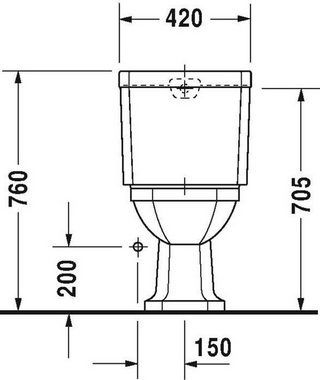 Duravit WC-Komplettset Duravit Stand-WC 1930 tief, 355x665mm Ab