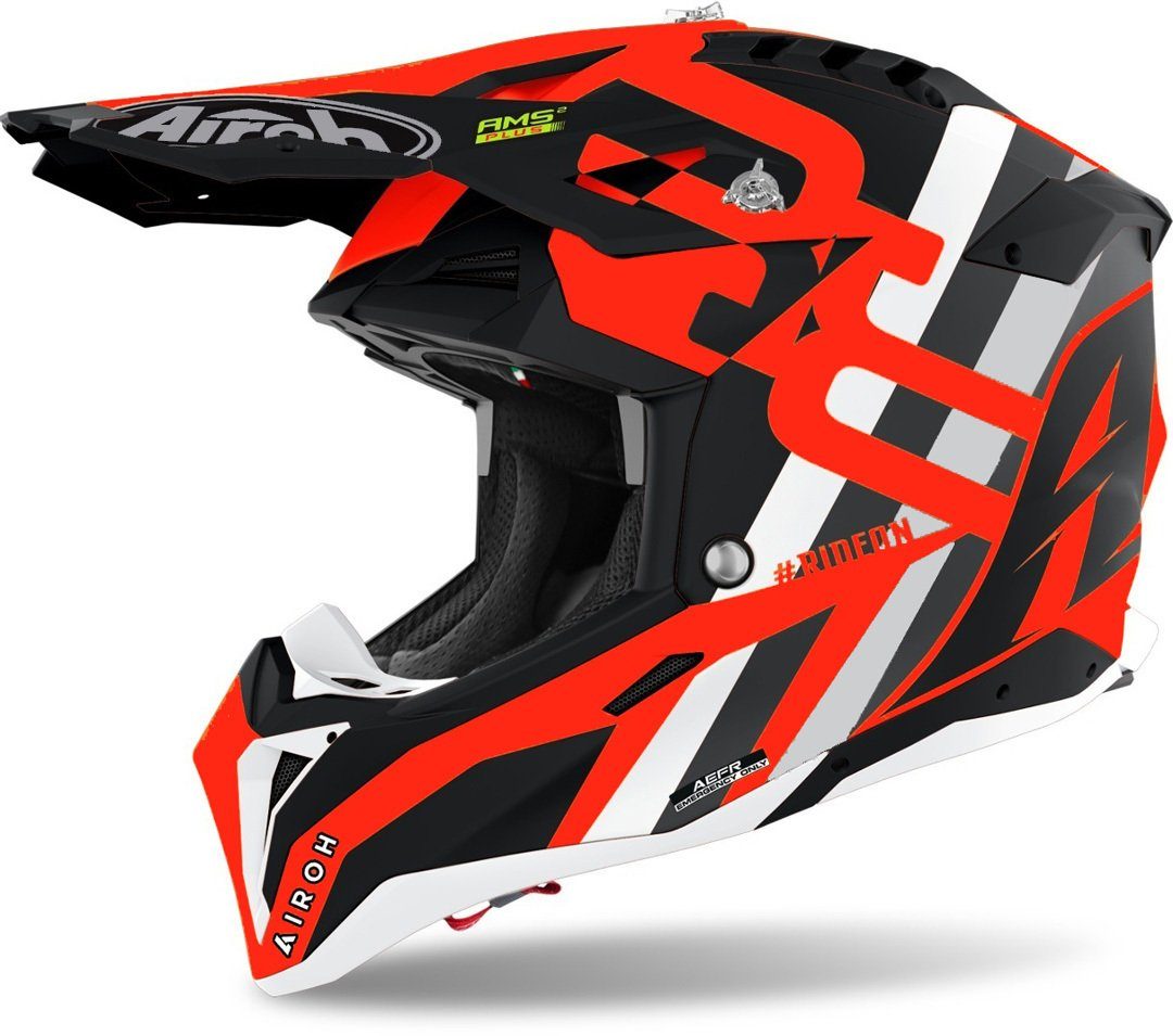 Airoh Motorradhelm Aviator 3 Rainbow Carbon Motocross Helm, Spoiler