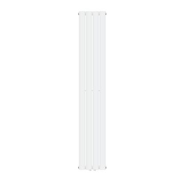 LuxeBath Heizkörper Paneelheizkörper Designheizkörper Flachheizkörper, Einlagig 1800x300mm Weiß Mittelanschluss Vertikale Röhren Montage-Set
