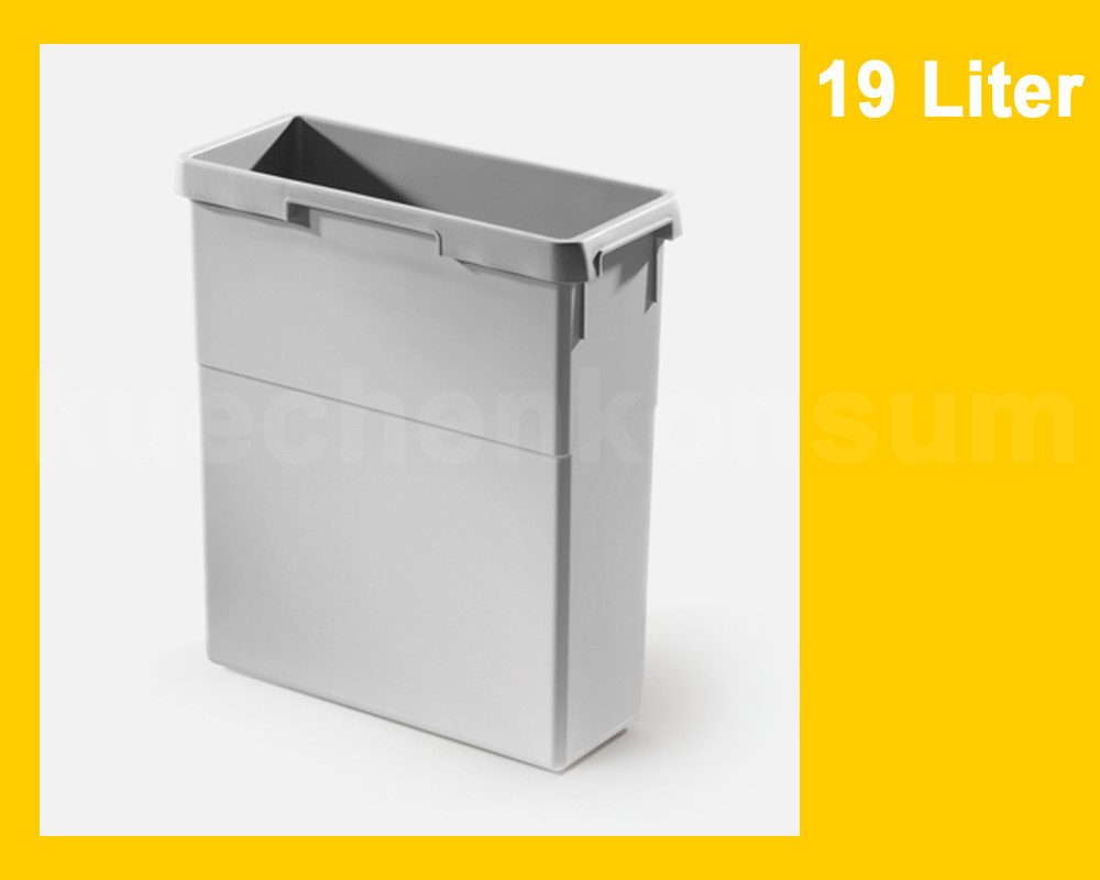 Hailo Einbaumülleimer Inneneimer 1071319 hellgrau 19 Liter 397 x 171 x 413 mm