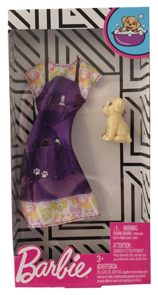 Barbie Puppenkleidung Barbie GHX37 - Zubehör Karriere mit Haustierpflege  (Packung, 2-tlg., inkl. Welpenfigur)
