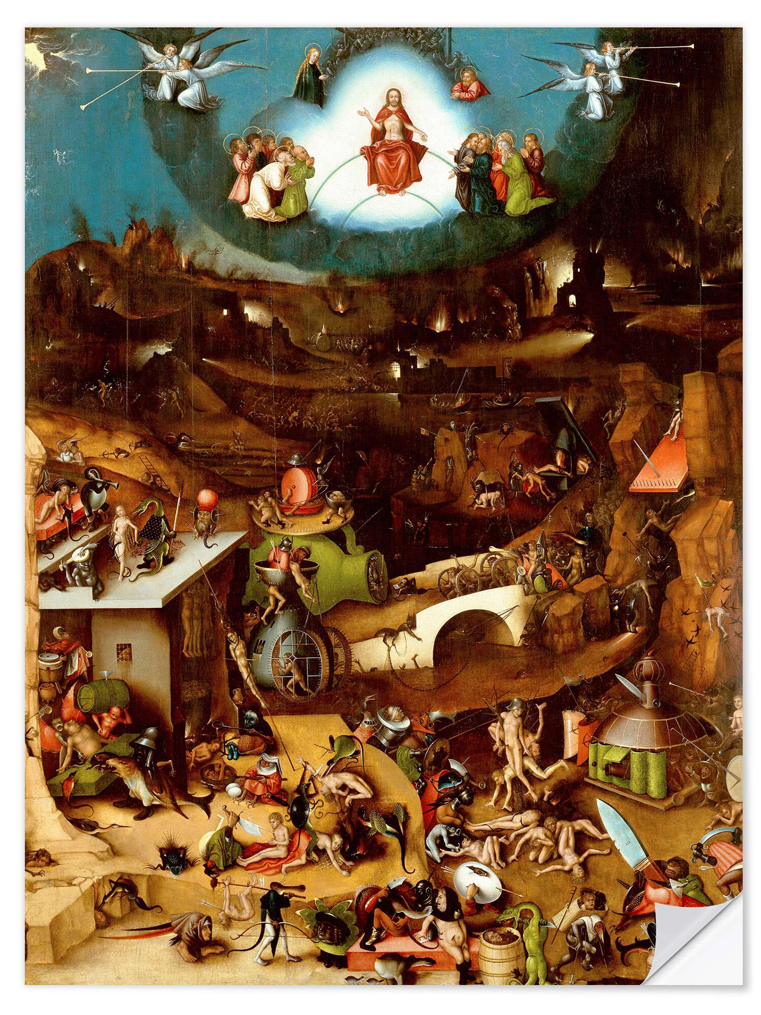 Posterlounge Wandfolie Hieronymus Bosch, Weltgerichtstriptychon - Das jüngste Gericht, Malerei