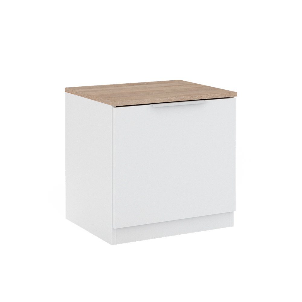 Vicco Nachtschrank Betti, Weiß/Sonoma, 50 x 50 cm mit 1 Türen (1-St)