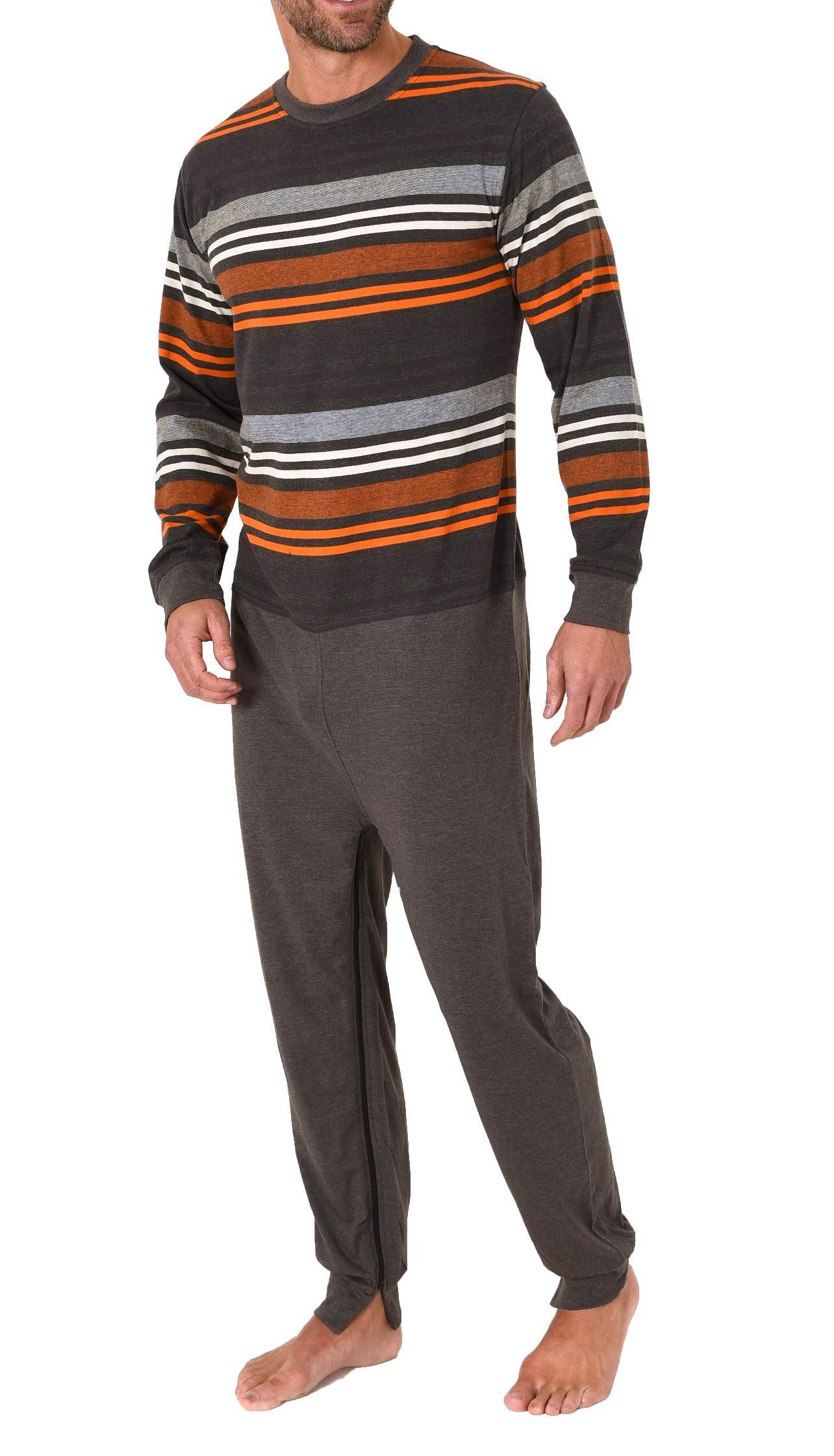 Normann Care Pyjama Herren Pflegeoverall langarm mit Reissverschluss am Rüc günstig online kaufen