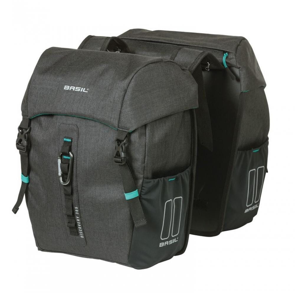 Basil Fahrradtasche Basil Doppelpacktasche Discovery 365D M schwarz melee Größe 30x14x31cm