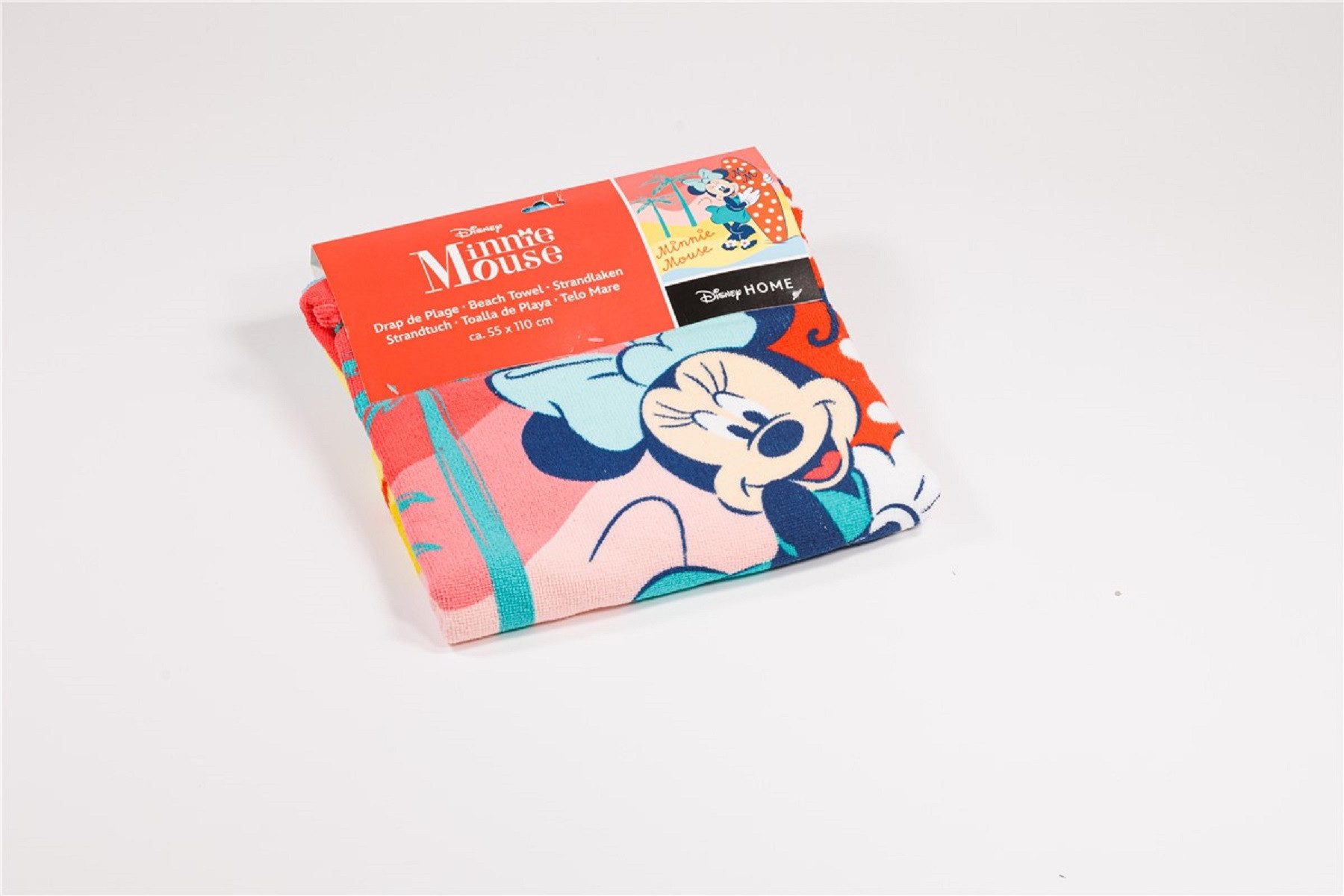 Disney Minnie Mouse Badeponcho Kinder Badeponcho mit Kapuze aus Polyester 55 x 110 cm, Polyester
