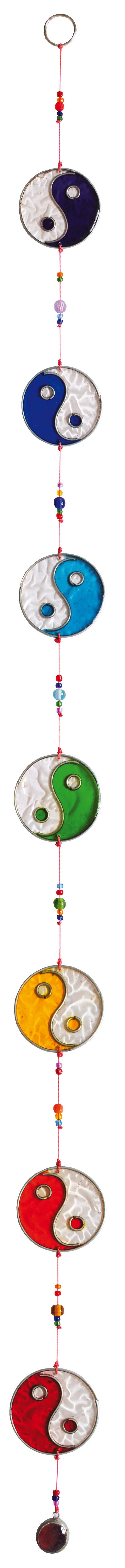Saraswati Hängedekoration Suncatcher "7er Yin Yang" Fiberglas bunt 5x90cm