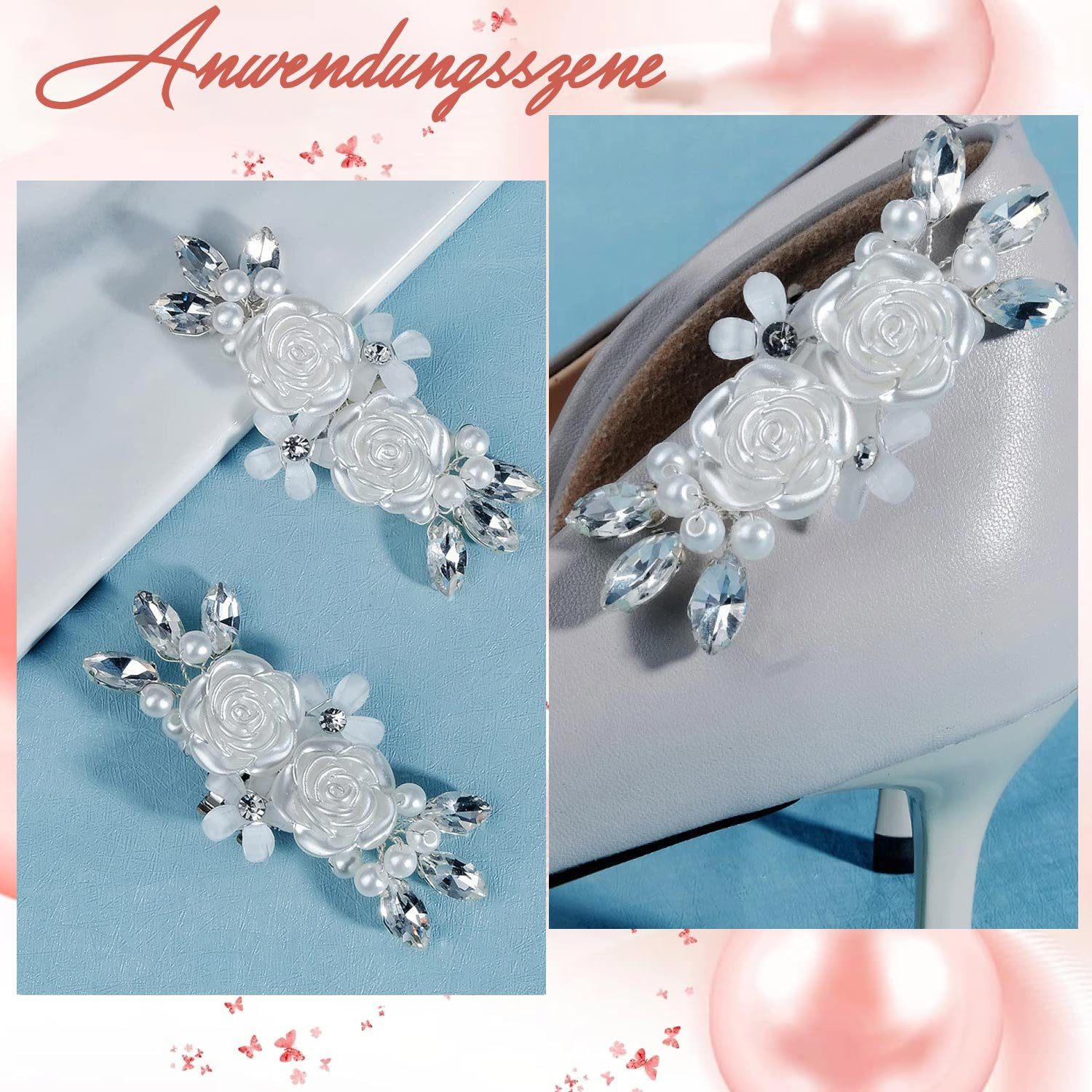 1 Strass Daisred Schuhclips Schuhschmuck Schnalle A-Silber#2 Schuhanstecker Kristall Paar