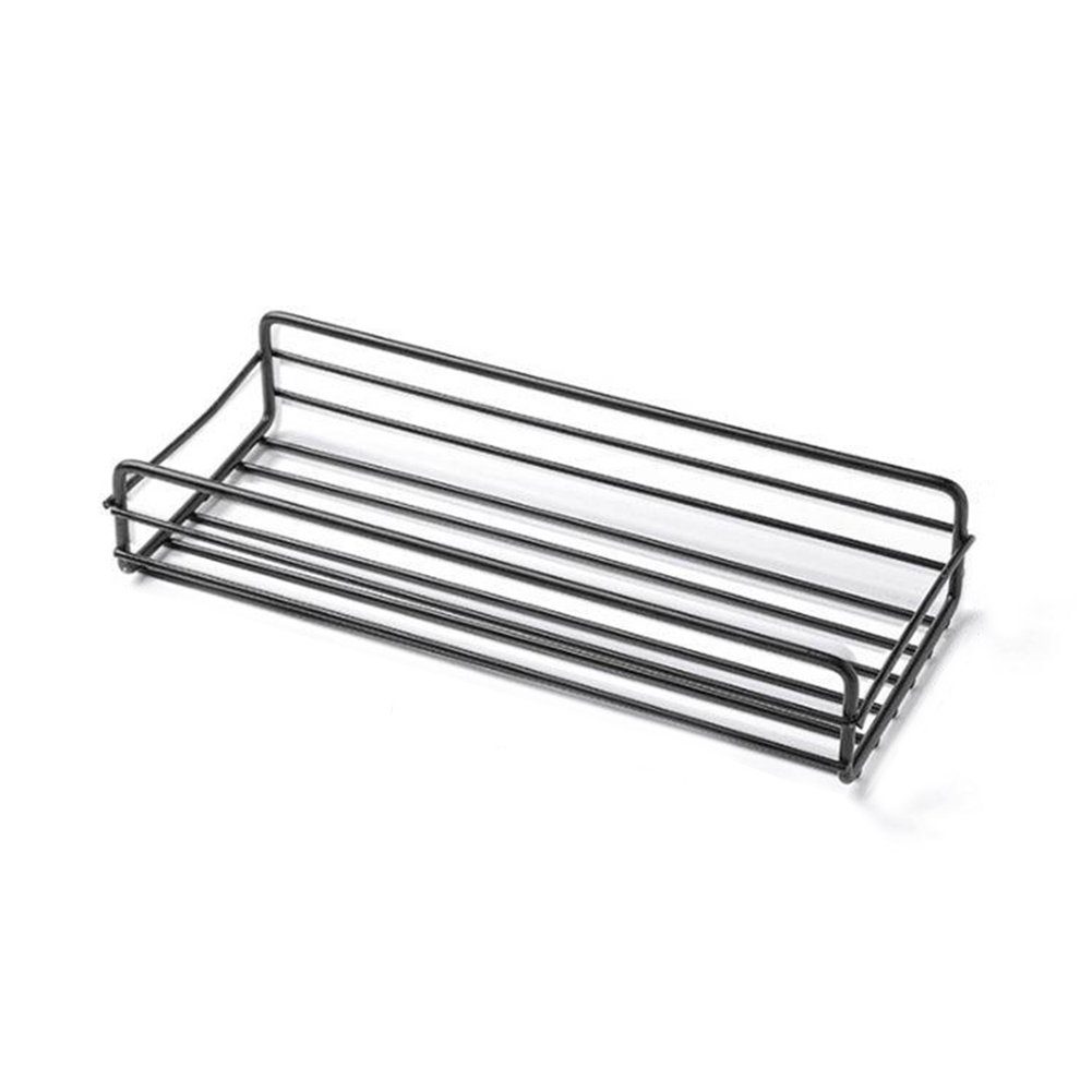 Blusmart Duschregal Rechteckiges Dusch-Caddy-Regal, Wandmontiertes, Stanzfreies black long shelf