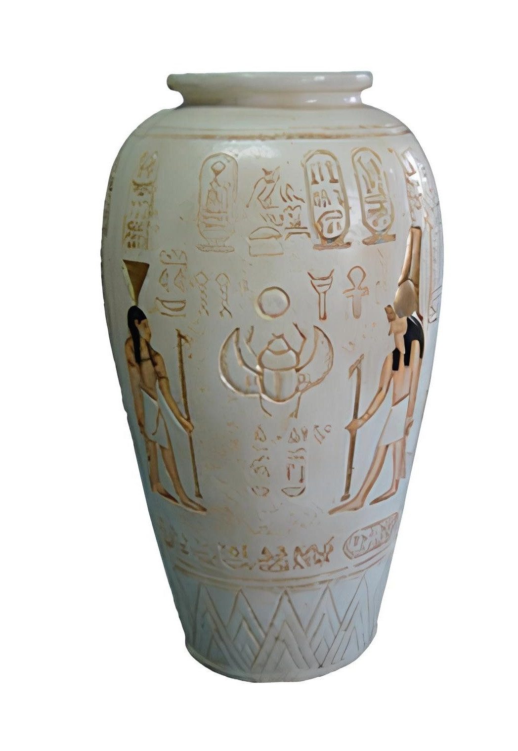 Xlmoebel Dekovase Ägyptische Dekofigur mit kunstvollen Verzierungen in eleganter Optik (VASE MATERIAL: ACRYL 40 CM HÖHE), Hergestellt in Europa