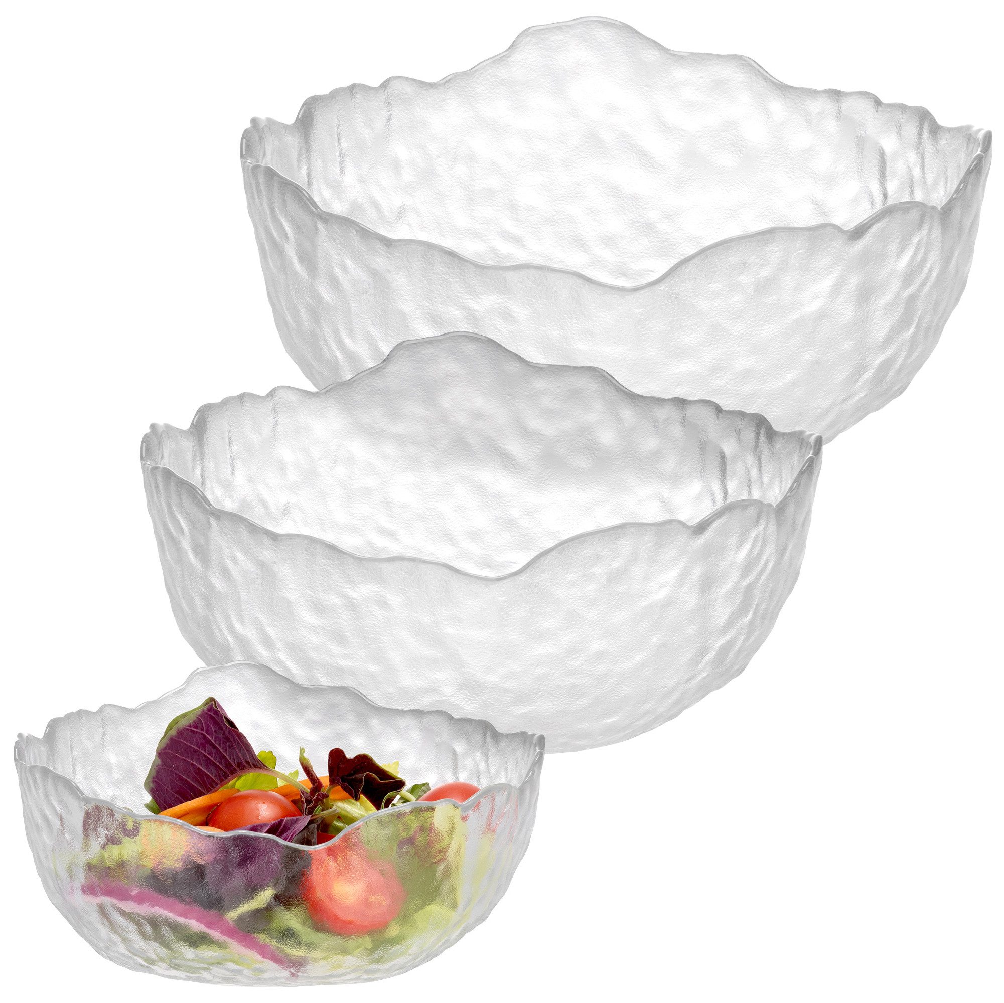 2 Glas-Salatschüsseln 1 Liter – 16,8 Cm, Spülmaschinenfest – Transparent Für Küche & Aufbewahrung