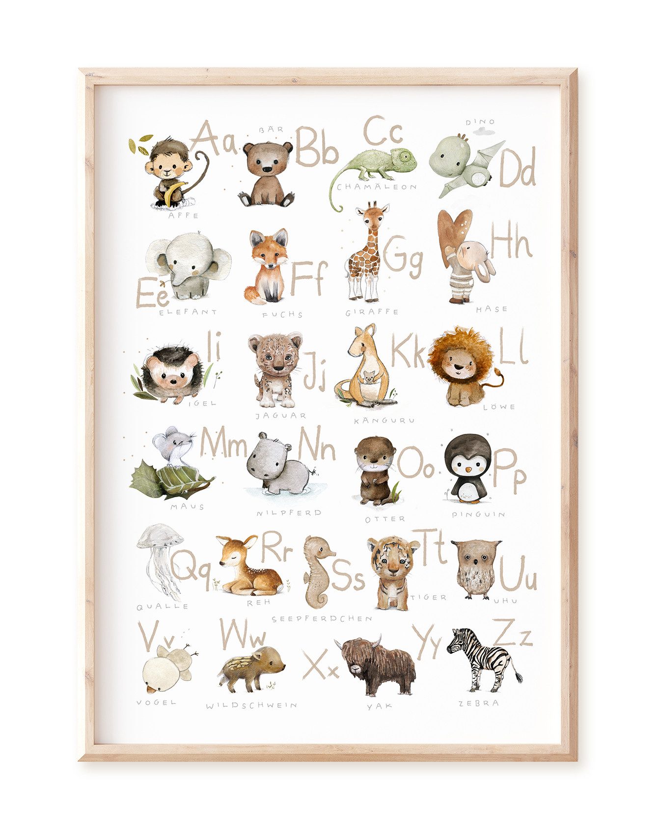 Poster Kinderposter „ABC mit Groß- u. Kleinbuchstaben“, Buchstabenposter ABC