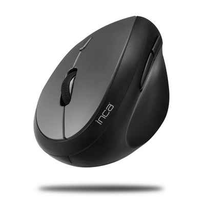 INCA Maus kabellos Bluetooth Optisch 1600 DPI Wireless Funkmaus Schwarz Maus