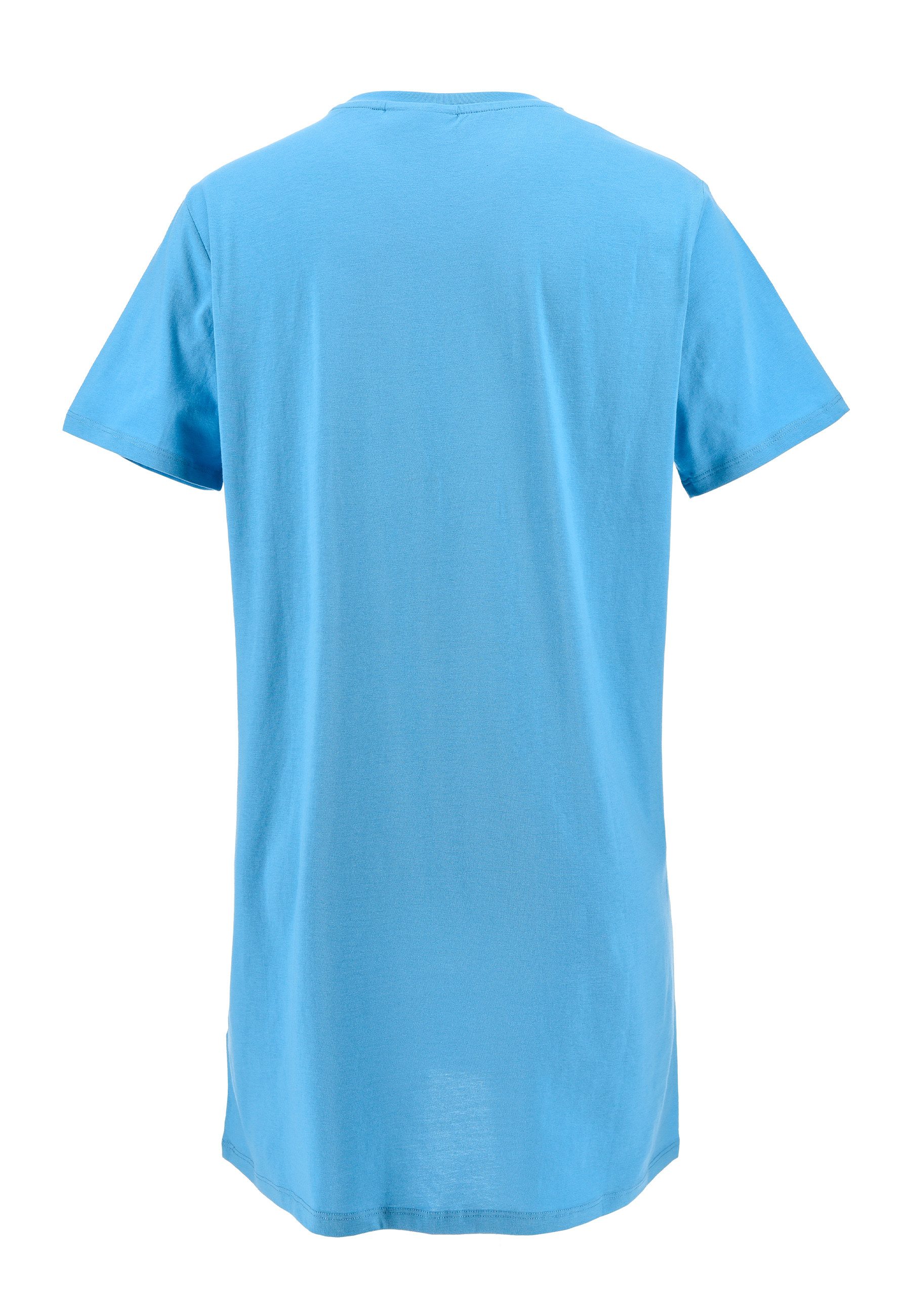 Stitch Nachthemd Weird But Cute Damen Sommer Schlafshirt Nachtwäsche Nacht-Kleid Blau